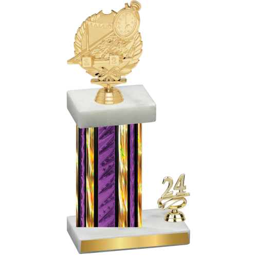 Accented Single Purple Glacier Year Swimming Trophy