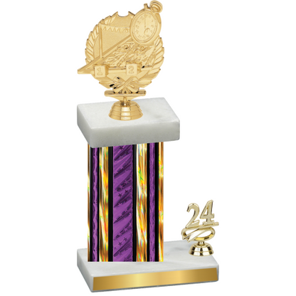 Accented Single Purple Glacier Year Swimming Trophy