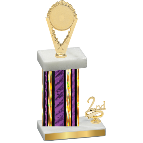 Accented Single Purple Glacier Second Place Insert Trophy