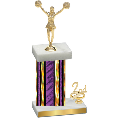 Accented Single Purple Glacier Second Place Cheerleading Trophy