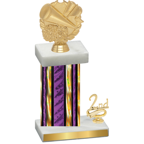 Accented Single Purple Glacier Second Place Cheerleading Trophy