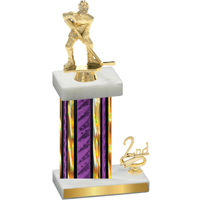 Accented Single Purple Glacier Second Place Hockey Trophy