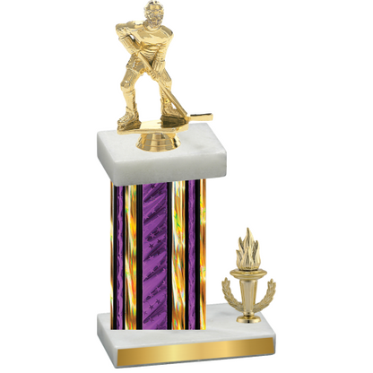 Accented Single Purple Glacier Victory Hockey Trophy