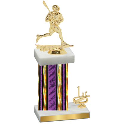 Accented Single Purple Glacier First Place Lacrosse Trophy