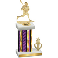 Accented Single Purple Glacier Victory Lacrosse Trophy