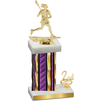 Accented Single Purple Glacier Second Place Lacrosse Trophy