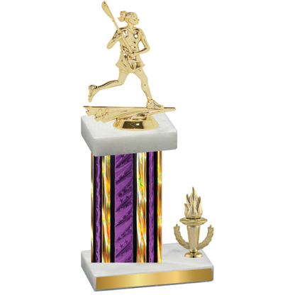 Accented Single Purple Glacier Victory Lacrosse Trophy