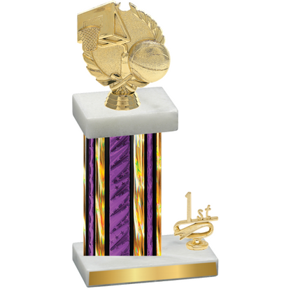 Accented Single Purple Glacier First Place Basketball Trophy