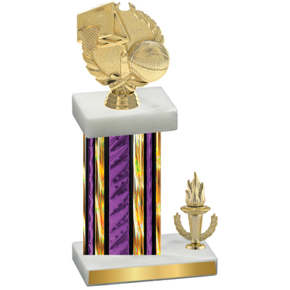 Accented Single Purple Glacier Victory Basketball Trophy