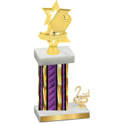 Accented Single Purple Glacier Second Place Pickleball Trophy