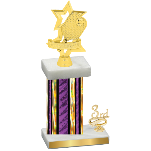 Accented Single Purple Glacier Third Place Pickleball Trophy