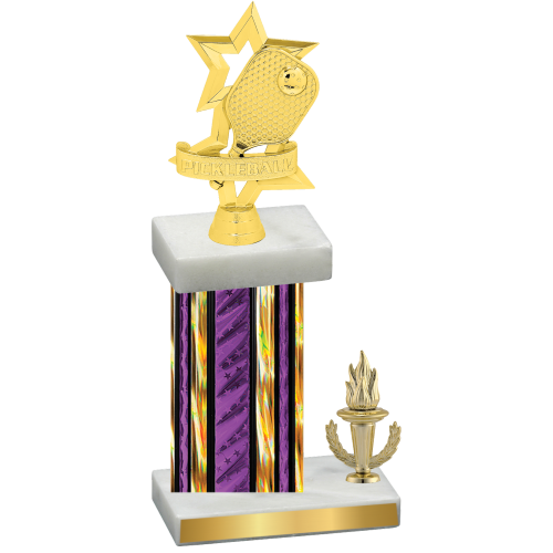 Accented Single Purple Glacier Victory Pickleball Trophy