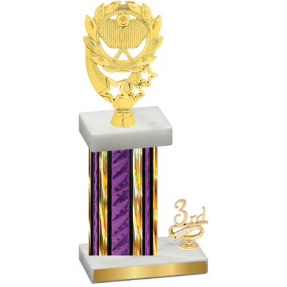 Accented Single Purple Glacier Third Place Pickleball Trophy