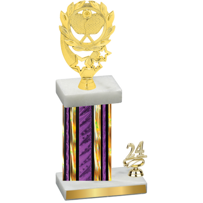 Accented Single Purple Glacier Year Pickleball Trophy