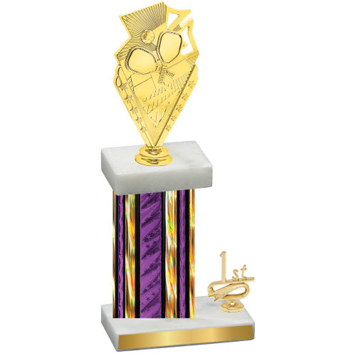 Accented Single Purple Glacier First Place Pickleball Trophy