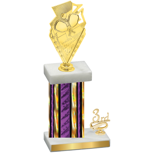 Accented Single Purple Glacier Third Place Pickleball Trophy