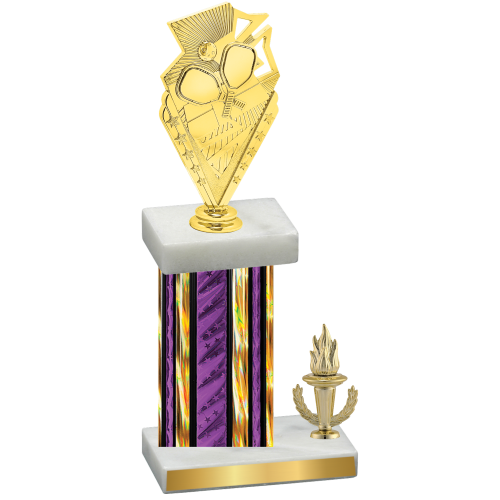 Accented Single Purple Glacier Victory Pickleball Trophy