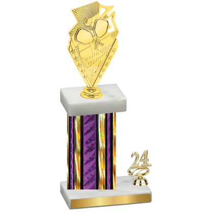 Accented Single Purple Glacier Year Pickleball Trophy