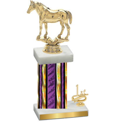 Accented Single Purple Glacier First Place Horses Trophy