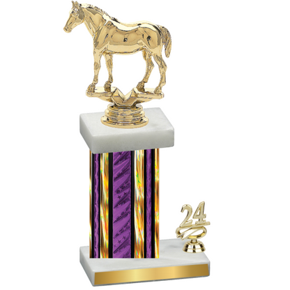 Accented Single Purple Glacier Year Horses Trophy