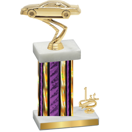 Accented Single Purple Glacier First Place Cars Trophy