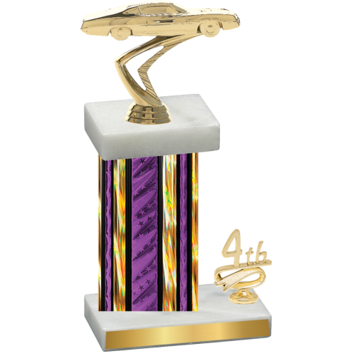 Accented Single Purple Glacier Fourth Place Cars Trophy