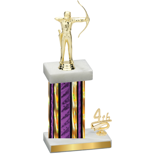 Accented Single Purple Glacier Fourth Place Archery Trophy