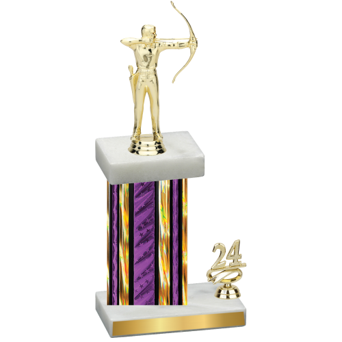 Accented Single Purple Glacier Year Archery Trophy