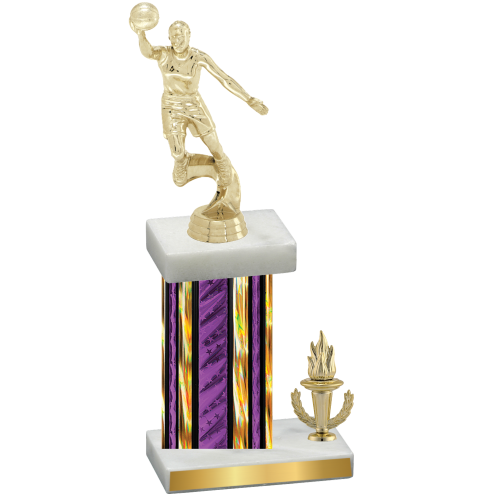 Accented Single Purple Glacier Victory Basketball Trophy