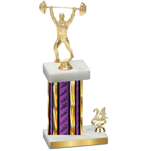 Accented Single Purple Glacier Year Weights Trophy