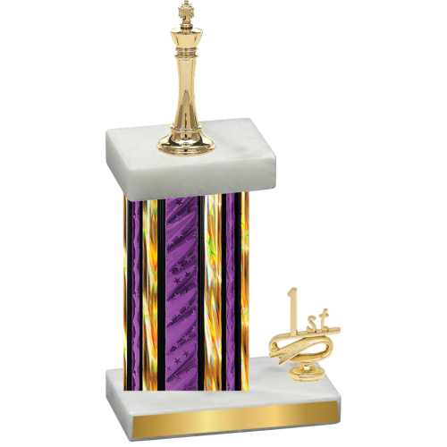 Accented Single Purple Glacier First Place Chess Trophy