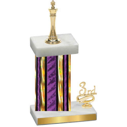 Accented Single Purple Glacier Third Place Chess Trophy