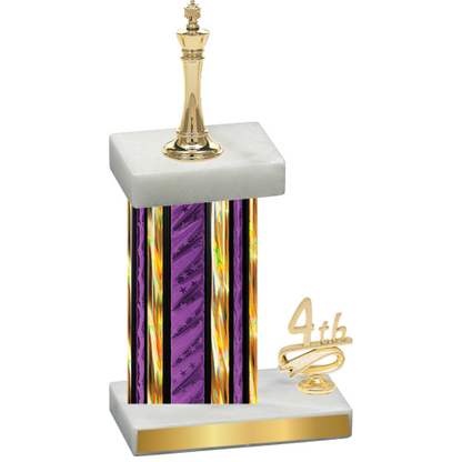 Accented Single Purple Glacier Fourth Place Chess Trophy