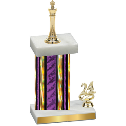 Accented Single Purple Glacier Year Chess Trophy