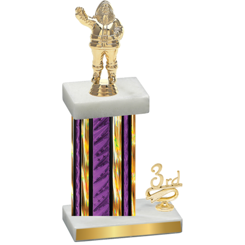 Accented Single Purple Glacier Third Place Holiday Trophy