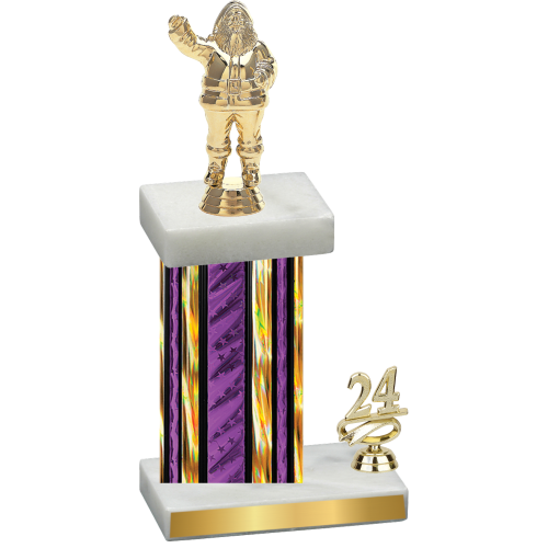 Accented Single Purple Glacier Year Holiday Trophy