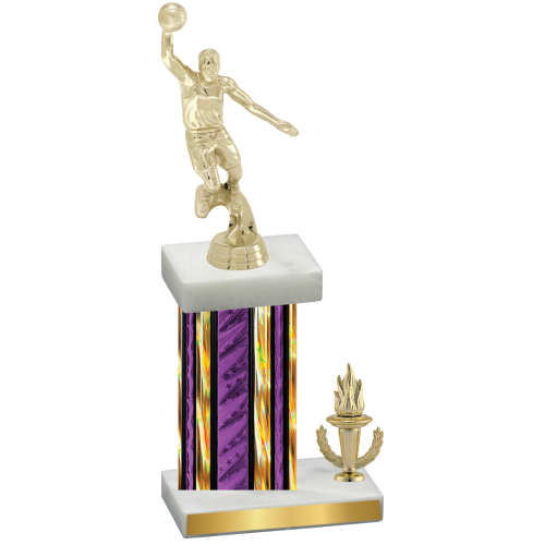 Accented Single Purple Glacier Victory Basketball Trophy