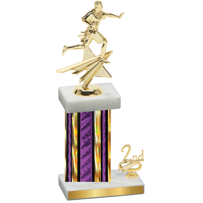 Accented Single Purple Glacier Second Place Flag Football Trophy