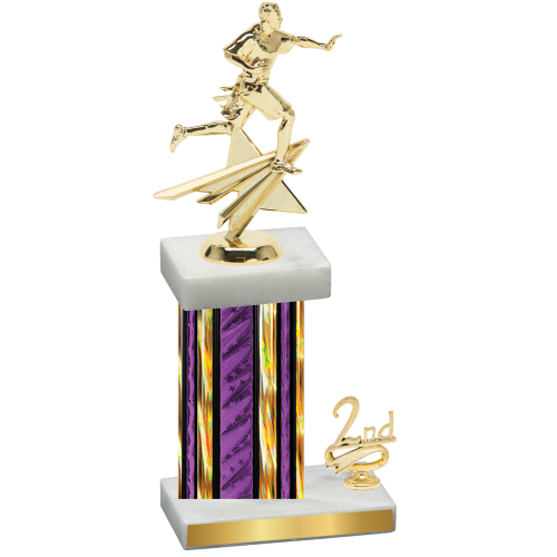 Accented Single Purple Glacier Second Place Flag Football Trophy