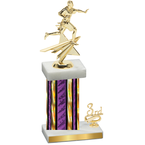 Accented Single Purple Glacier Third Place Flag Football Trophy