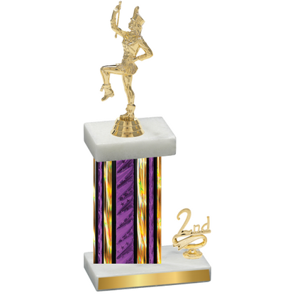 Accented Single Purple Glacier Second Place Majorette Trophy