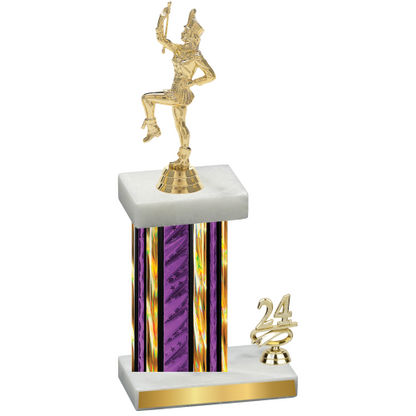 Accented Single Purple Glacier Year Majorette Trophy