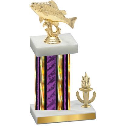 Accented Single Purple Glacier Victory Fishing Trophy