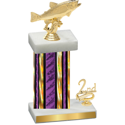 Accented Single Purple Glacier Second Place Fishing Trophy