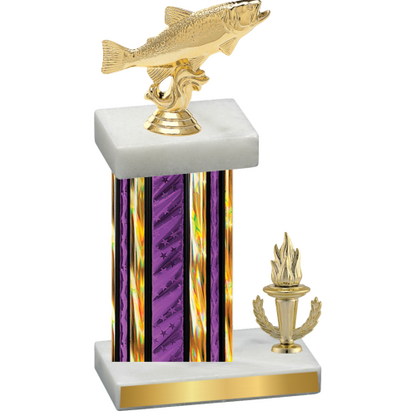 Accented Single Purple Glacier Victory Fishing Trophy