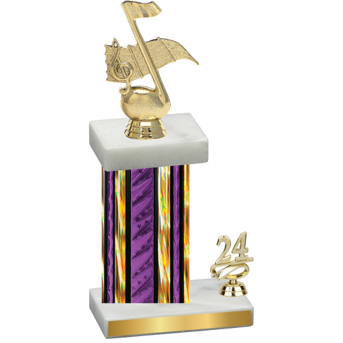 Accented Single Purple Glacier Year Music Trophy