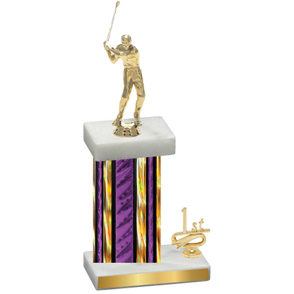 Accented Single Purple Glacier First Place Golf Trophy