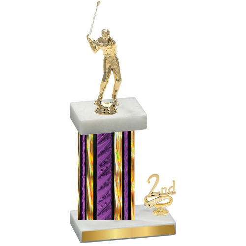 Accented Single Purple Glacier Second Place Golf Trophy