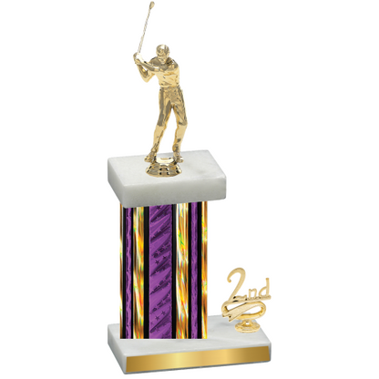 Accented Single Purple Glacier Second Place Golf Trophy