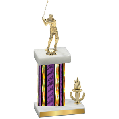 Accented Single Purple Glacier Victory Golf Trophy